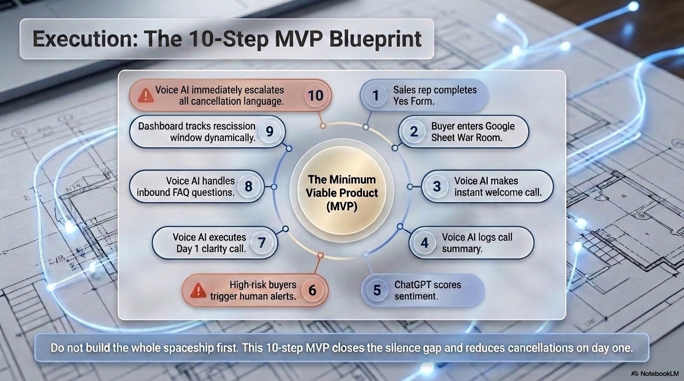 Execution — the 10-step MVP blueprint.